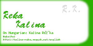 reka kalina business card